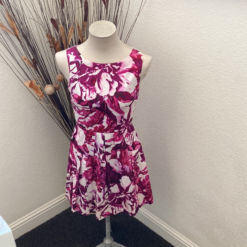 ⭐️Corey P Fuchsia/Pink Multi/White Fit and Flare Sleeveless Dress